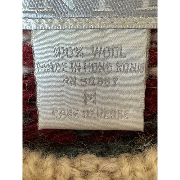 Moda‎ International Sweater Men Medium Beige Wool Knit Vintage Fair Isle Nordic - Picture 8 of 9